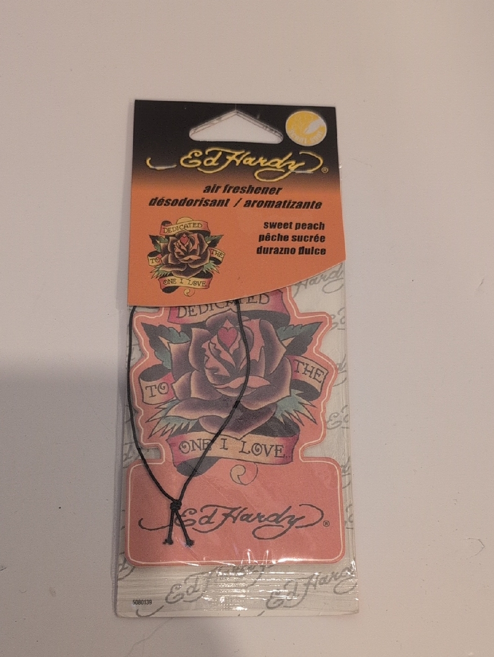 Ed Hardy Rose Tattoo Air Freshener – Peach Pink & Green